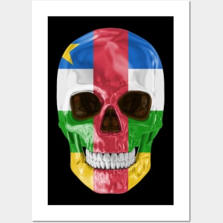 Central African Republic Flag Skull - Gift for Central African With Roots From Central African Republic Posters and Art